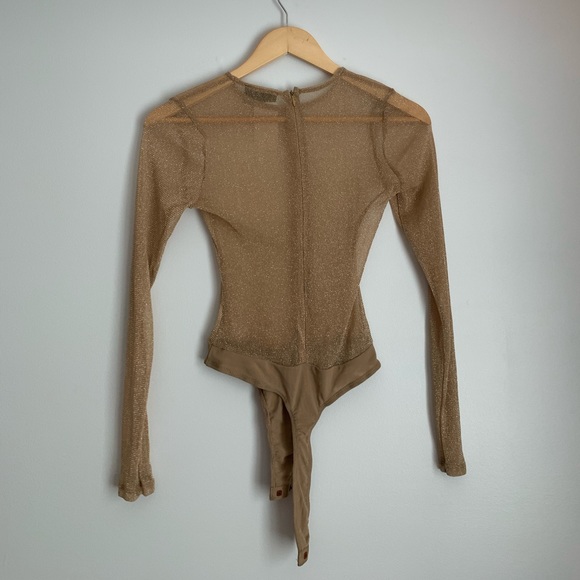Gold sheer shimmer bodysuit - Picture 4 of 4